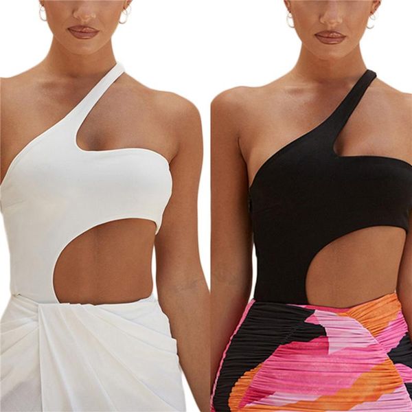 women's swimwear women hollow-out swimsuit bikini romper backless off-shoulder no-sleeve sling bandage beachwear bathing suit, White;black
women's swimwear women hollow-out swimsuit bikini romper backless off-shoulder no-sleeve sling bandage beachwear bathing suit, White;black