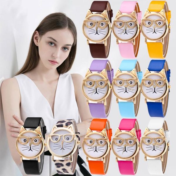 fashion simple female stainless steel wristwatches lovely cat with glasses strap dial women's quartz watch gift for girl relogio, Slivery;brown
fashion simple female stainless steel wristwatches lovely cat with glasses strap dial women's quartz watch gift for girl relogio, Slivery;brown
