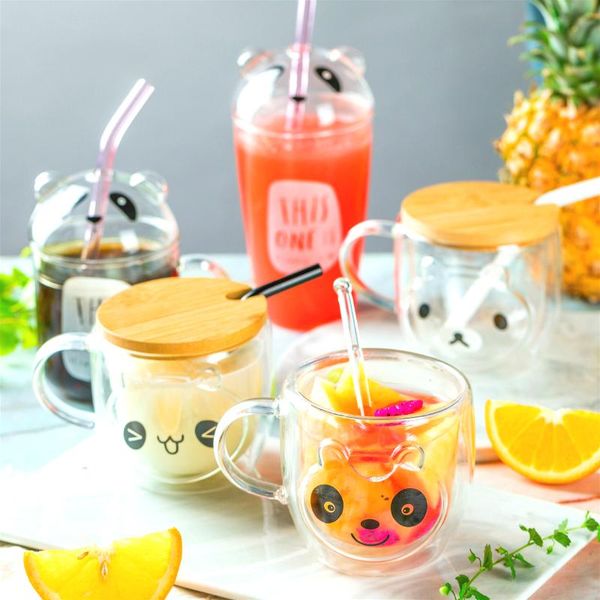 mugs 300ml cute bear milk mug double glass coffee cup with handle straw animal juice cups and
mugs 300ml cute bear milk mug double glass coffee cup with handle straw animal juice cups and