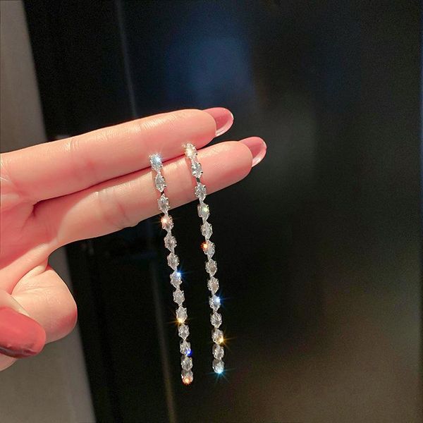 dangle & chandelier 2021 fashion shiny crystal fresh senior drop earrings korean sweet geometric long fine trend temperament women, Silver
dangle & chandelier 2021 fashion shiny crystal fresh senior drop earrings korean sweet geometric long fine trend temperament women, Silver