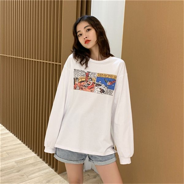 casual loose fashion cartoon printed basic all match white simple letter o-neck hit long sleeve female women sweatshirts 210426, Black
casual loose fashion cartoon printed basic all match white simple letter o-neck hit long sleeve female women sweatshirts 210426, Black