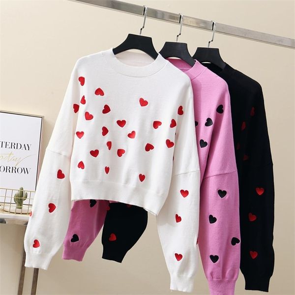 banulin pullover sweater knitted women winter autumn crew neck heart embroidery long puff sleeve knit pollover 210603, White;black
banulin pullover sweater knitted women winter autumn crew neck heart embroidery long puff sleeve knit pollover 210603, White;black