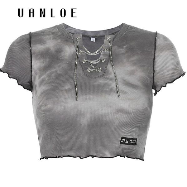 women's t-shirt tie dye chains women summer fashion print casual cropped female streetwear ruffles tee shirts harajuku 2021, White
women's t-shirt tie dye chains women summer fashion print casual cropped female streetwear ruffles tee shirts harajuku 2021, White