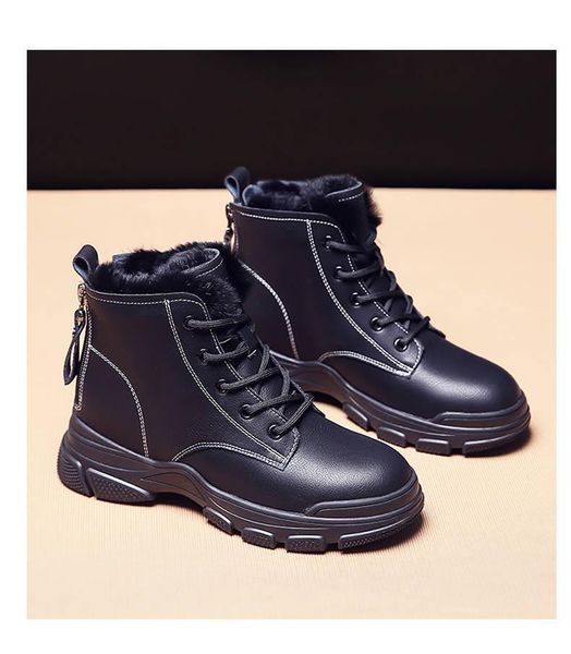 natascha women winter snow warm flat plus size platform lace up ladies women's shoes flock fur suede ankle boots n5je, Black
natascha women winter snow warm flat plus size platform lace up ladies women's shoes flock fur suede ankle boots n5je, Black