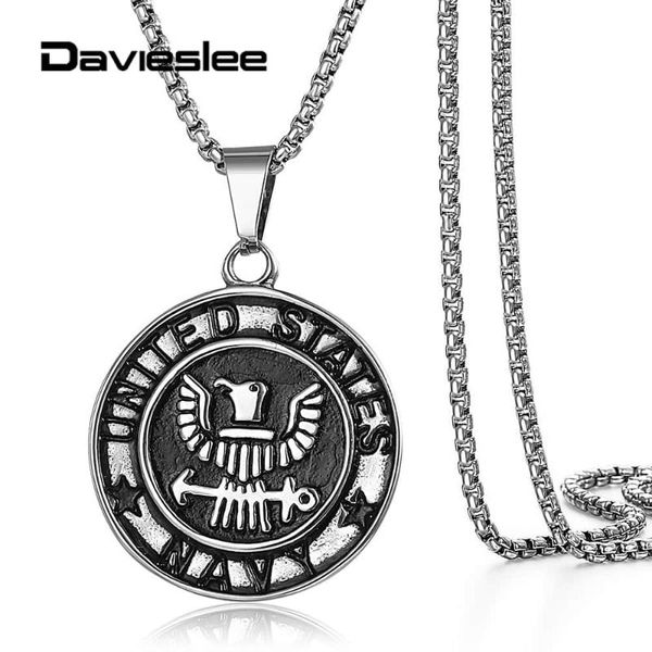 pendant necklaces charm necklace for men stainless steel united states army navy collectible gift 18-24 inch box link chain lkpm147, Silver
pendant necklaces charm necklace for men stainless steel united states army navy collectible gift 18-24 inch box link chain lkpm147, Silver