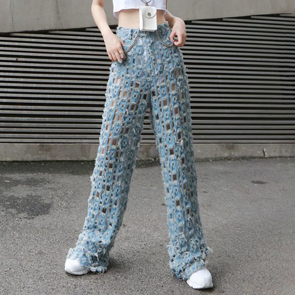 women jeans women's spring new retro distressed washed ripped holes washed raw edge wide-leg jeans high waisted jeans 210422, Blue
women jeans women's spring new retro distressed washed ripped holes washed raw edge wide-leg jeans high waisted jeans 210422, Blue