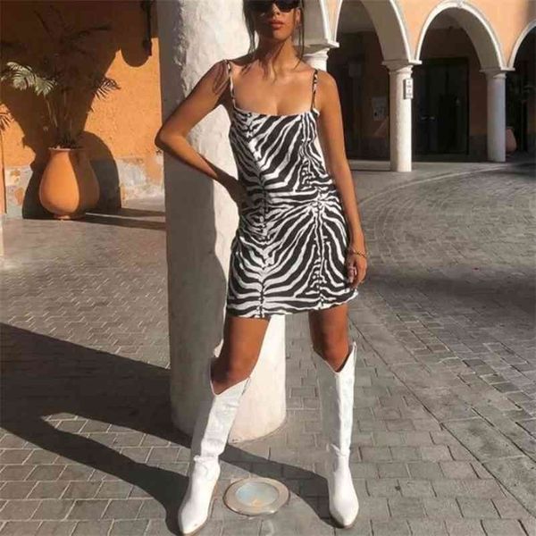vintage woman zebra stripe spaghetti strap mini dress spring fashion ladies slim chiffon es female elegant 210515, Black;gray
vintage woman zebra stripe spaghetti strap mini dress spring fashion ladies slim chiffon es female elegant 210515, Black;gray