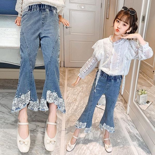 kids pants teens girls fashion lace high waist elastic flare jeans casual 2021 spring autumn children's denim trousers 5-14yrs, Blue
kids pants teens girls fashion lace high waist elastic flare jeans casual 2021 spring autumn children's denim trousers 5-14yrs, Blue