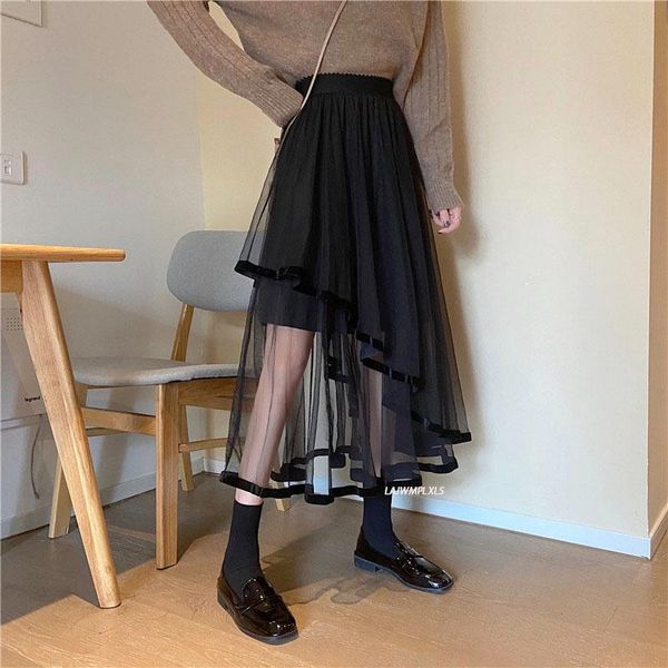 skirts spring mesh skirt 2021 autumn high waist slim temperament mid-length korean style women's, Black
skirts spring mesh skirt 2021 autumn high waist slim temperament mid-length korean style women's, Black
