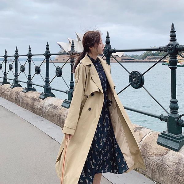 women's trench coats style korean women long windbreakers womens spring autumn double breasted overcoat belt female slim khaki, Tan;black
women's trench coats style korean women long windbreakers womens spring autumn double breasted overcoat belt female slim khaki, Tan;black