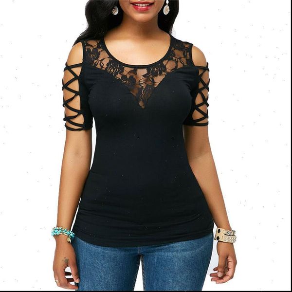 summer cold shoulder women blouses and casual black streetwear lace female, White
summer cold shoulder women blouses and casual black streetwear lace female, White