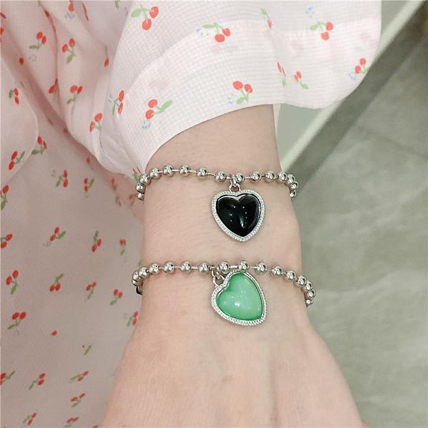 charm bracelets korean geometric love heart green black resin drop silver color bead chain metal bracelet for women girls bangle jewelry gif, Golden;silver
charm bracelets korean geometric love heart green black resin drop silver color bead chain metal bracelet for women girls bangle jewelry gif, Golden;silver