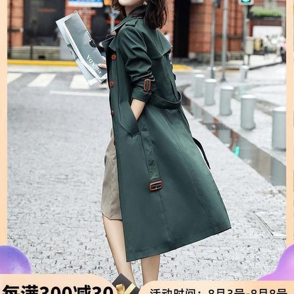 dark green windbreaker jacket women's mid-length over-the-knee fashion british style drape spring and autumn coat wool & blends, Black
dark green windbreaker jacket women's mid-length over-the-knee fashion british style drape spring and autumn coat wool & blends, Black