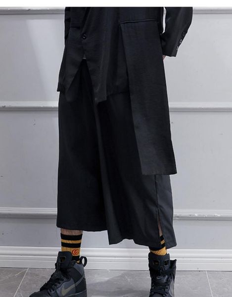 men's pants spring and summer 2021 capris black loose casual solid color pocket micro elastic dance wide leg
men's pants spring and summer 2021 capris black loose casual solid color pocket micro elastic dance wide leg