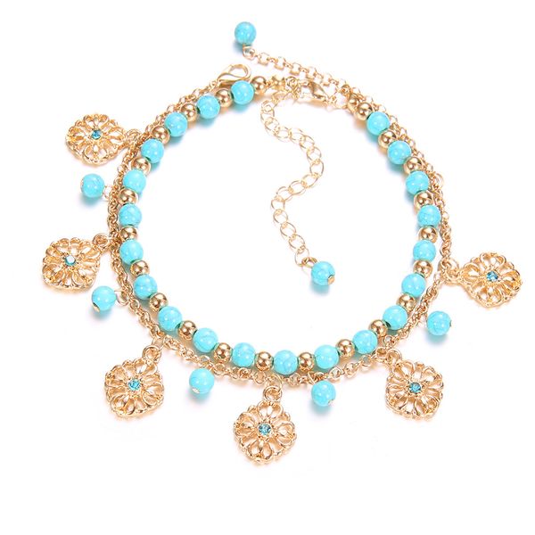 designer bohemian anklets set simple metal turquoise beaded blue diamond flower disk and tassel combination handmade chain alloy rhinestone, Red;blue
designer bohemian anklets set simple metal turquoise beaded blue diamond flower disk and tassel combination handmade chain alloy rhinestone, Red;blue