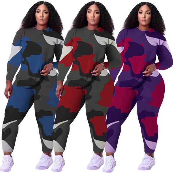women's two piece pants zh8562 fat woman camouflage printing leisure sports suit large two-piece set wholesale, White
women's two piece pants zh8562 fat woman camouflage printing leisure sports suit large two-piece set wholesale, White