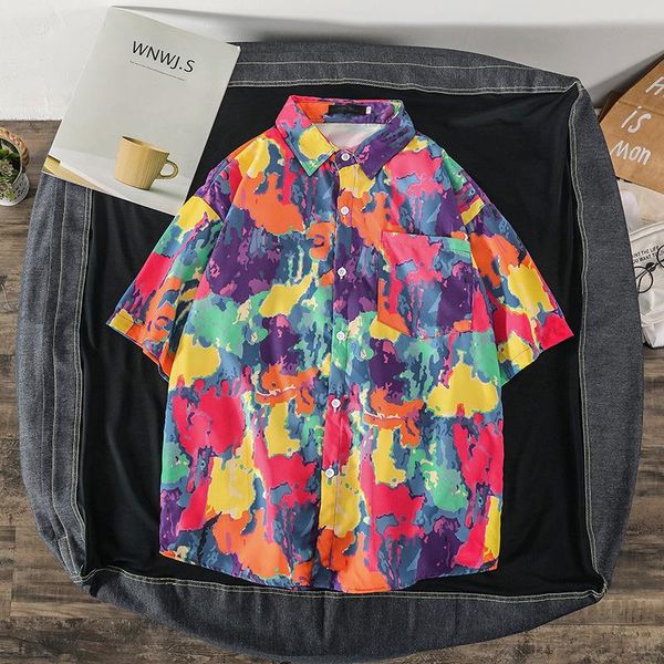 men's casual shirts fashion flower shirt summer thin section personality graffiti five-point sleeve loose oversize beachwear top, White;black
men's casual shirts fashion flower shirt summer thin section personality graffiti five-point sleeve loose oversize beachwear top, White;black
