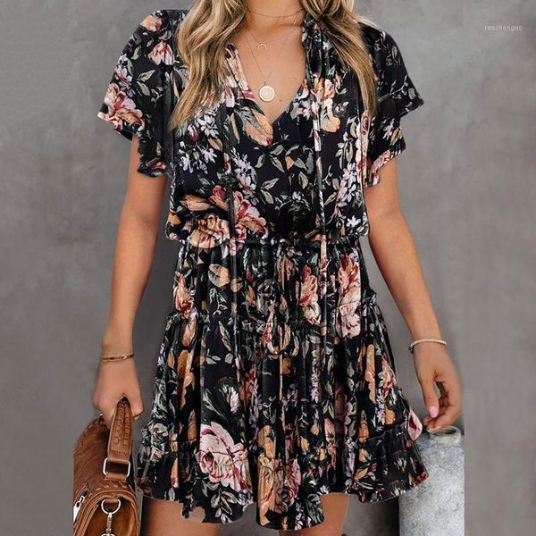 fashion polka dot dress women holiday a-line mini sundresses ruffles bandage summer dresses clothing casual, Black;gray 
fashion polka dot dress women holiday a-line mini sundresses ruffles bandage summer dresses clothing casual, Black;gray