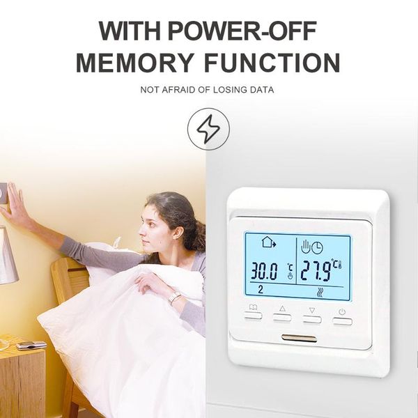 smart home control programmable thermostat backlight lcd touch screen 6 period program temperature controller for room water/electric floor
smart home control programmable thermostat backlight lcd touch screen 6 period program temperature controller for room water/electric floor