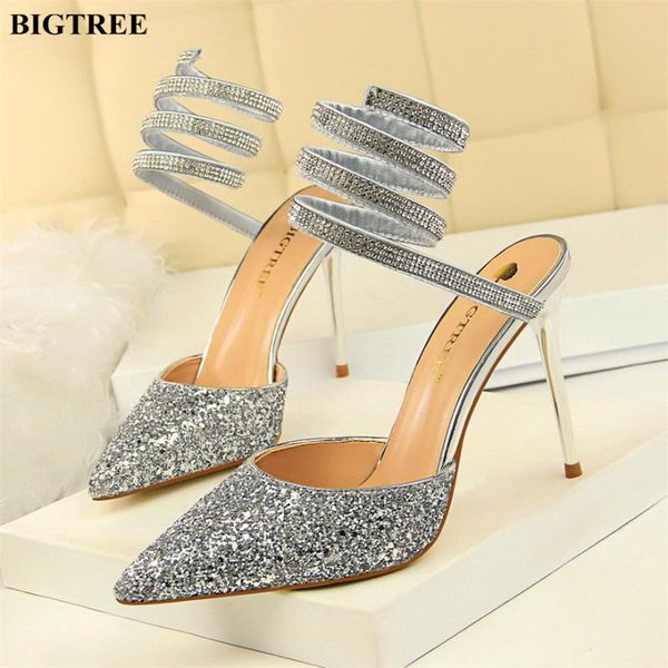 women's fashion sequined cloth high heels shoes shallow ankle strap sandals pointed toe party woman summer, Black
women's fashion sequined cloth high heels shoes shallow ankle strap sandals pointed toe party woman summer, Black