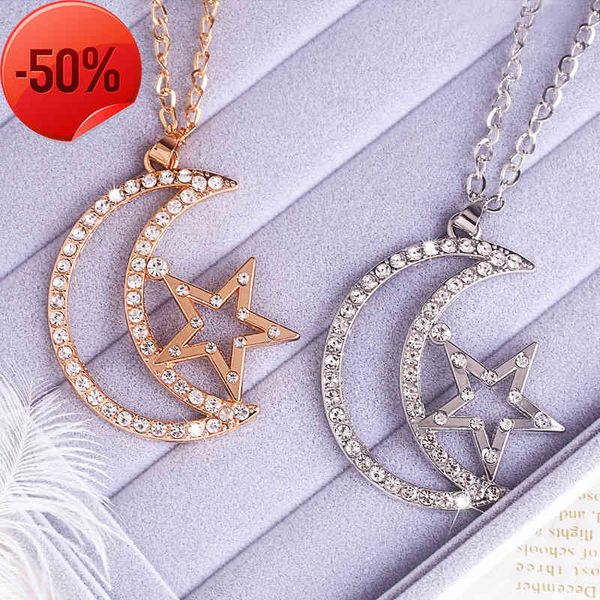jewelry korean version exquisite fashion sweater chain women's high grade star moon necklace pendant alloy diamond necklace nkn25, Silver
jewelry korean version exquisite fashion sweater chain women's high grade star moon necklace pendant alloy diamond necklace nkn25, Silver