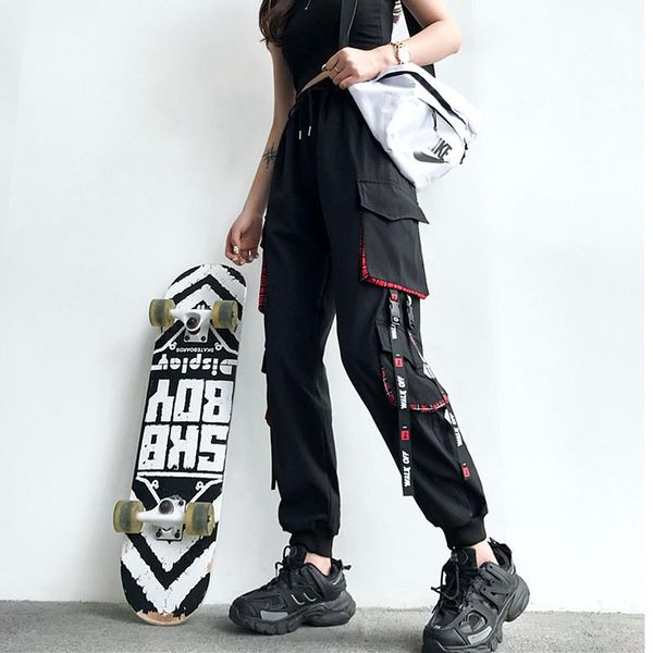 women's pants & capris streetwear cargo women high waist ribbon side pockets joggers korean loose trousers plus size pantalon femme, Black;white
women's pants & capris streetwear cargo women high waist ribbon side pockets joggers korean loose trousers plus size pantalon femme, Black;white