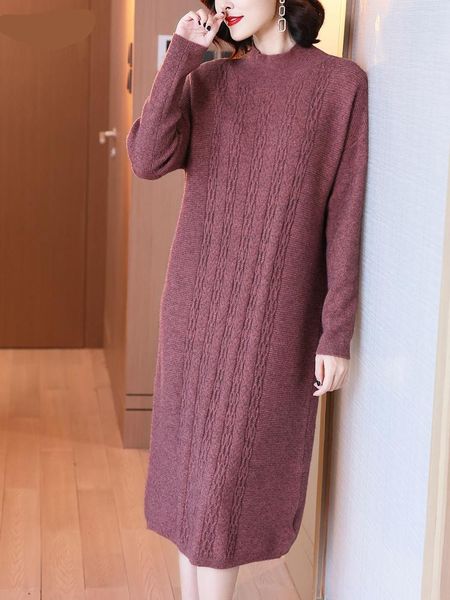 casual dresses half high collar solid color loose basis sweater dress women korean 2021 autumn winter knee length knit female, Black;gray
casual dresses half high collar solid color loose basis sweater dress women korean 2021 autumn winter knee length knit female, Black;gray