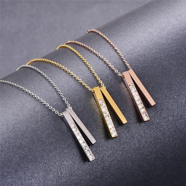 pendant necklaces martick double strips square cubic zirconia necklace rose gold color link chain strip fashion jewelry p290, Silver
pendant necklaces martick double strips square cubic zirconia necklace rose gold color link chain strip fashion jewelry p290, Silver