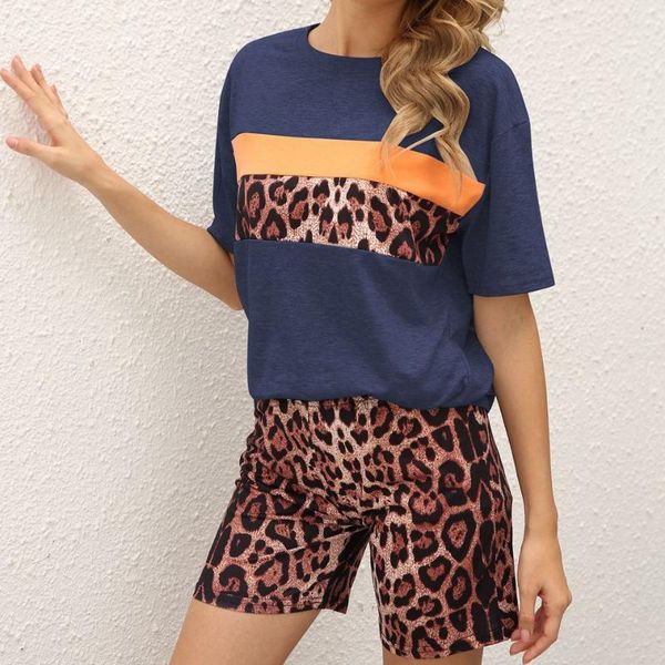 women's tracksuits summer 2 piece set women tee ladies sport leopard print short sleeve contrast color casual two tights shorts suit, Gray
women's tracksuits summer 2 piece set women tee ladies sport leopard print short sleeve contrast color casual two tights shorts suit, Gray