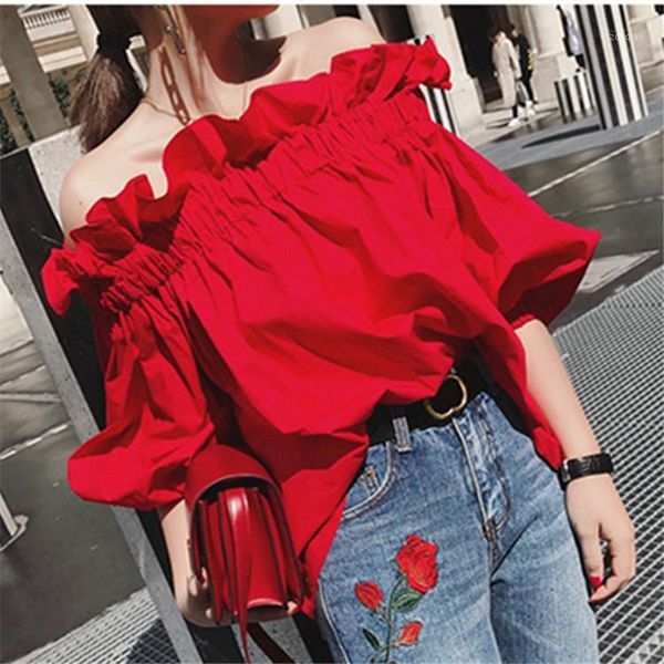 women's blouses & shirts vanovich fashion women and 2021 summer wild cotton ladies off shoulder clothing, White
women's blouses & shirts vanovich fashion women and 2021 summer wild cotton ladies off shoulder clothing, White