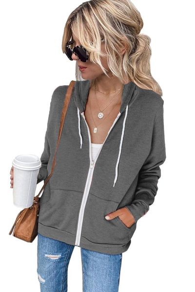 women's hoodies & sweatshirts hooded coat fashion 2021 winter long-sleeved women drawstring pocket zipper jacket, Black
women's hoodies & sweatshirts hooded coat fashion 2021 winter long-sleeved women drawstring pocket zipper jacket, Black