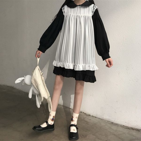 2021sweet cute kawaii girls lolita dress princess maid vintage ruffles dresses puff sleeve red black pink women dress round collar, Black;gray
2021sweet cute kawaii girls lolita dress princess maid vintage ruffles dresses puff sleeve red black pink women dress round collar, Black;gray