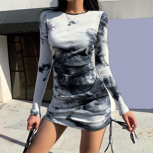 women spring autumn pencil dress drawstring shrinkage design o-neck long sleeve high waist print slim hips mini dresses casual, Black;gray
women spring autumn pencil dress drawstring shrinkage design o-neck long sleeve high waist print slim hips mini dresses casual, Black;gray