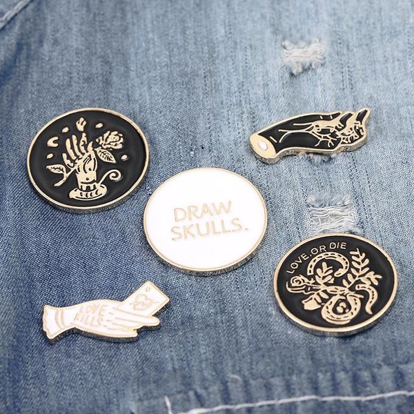 pins, brooches enamel punk vintage love or die palm rose round pins badges jewelry gifts for friends accessories, Gray
pins, brooches enamel punk vintage love or die palm rose round pins badges jewelry gifts for friends accessories, Gray