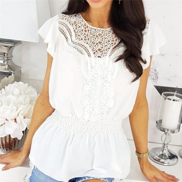 women's blouses & shirts women summer shirt blouse fashion lace crochet hollow out office lady casual short sleeve slim ruffle blusas, White
women's blouses & shirts women summer shirt blouse fashion lace crochet hollow out office lady casual short sleeve slim ruffle blusas, White