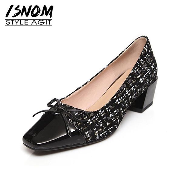 dress shoes isnom ladies bow tie pumps woman print sheepskin chunky heels women square toe mixed color, Black
dress shoes isnom ladies bow tie pumps woman print sheepskin chunky heels women square toe mixed color, Black