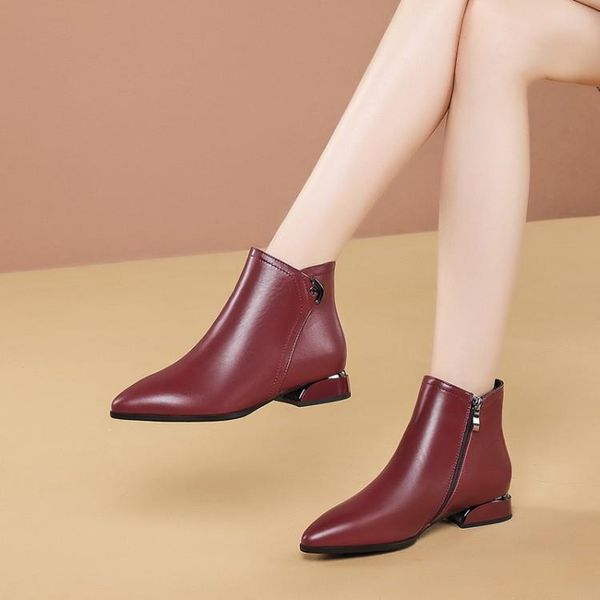 boots mljuese 2021 women ankle cow leather red color pointed toe zippers winter short plush square heel size 41, Black
boots mljuese 2021 women ankle cow leather red color pointed toe zippers winter short plush square heel size 41, Black