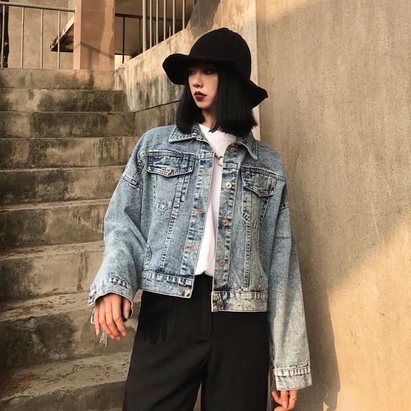 women's jackets 2021 spring autumn women denim jacket splice ladies coats street stlye female outerwear loose fashion casual high quati, Black;brown
women's jackets 2021 spring autumn women denim jacket splice ladies coats street stlye female outerwear loose fashion casual high quati, Black;brown