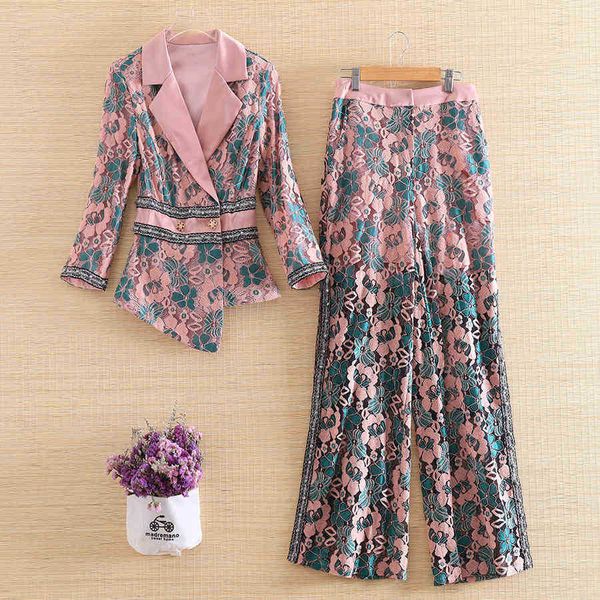 women's two piece pants pants embro mill autumn women 2 pieces set vintage floral slim lace + split wide leg elegant lady suit female e, White
women's two piece pants pants embro mill autumn women 2 pieces set vintage floral slim lace + split wide leg elegant lady suit female e, White