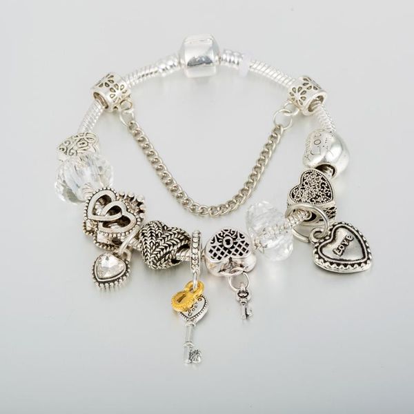 charm bracelets annapaer de moda 2021 handmade bracelet for love bead with key diy jewelry women female personality b19079, Golden;silver
charm bracelets annapaer de moda 2021 handmade bracelet for love bead with key diy jewelry women female personality b19079, Golden;silver