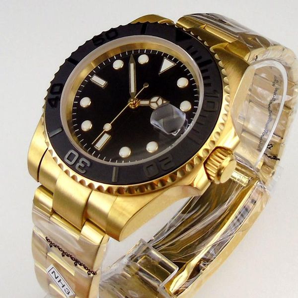 wristwatches 40mm black sterile dial automatic ceramic bezel date gold luminous sapphire glass nh35 miyota 8215 movement men's wristwat, Slivery;brown
wristwatches 40mm black sterile dial automatic ceramic bezel date gold luminous sapphire glass nh35 miyota 8215 movement men's wristwat, Slivery;brown
