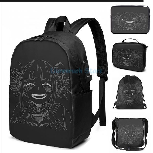 funny graphic print toga himiko bw usb charge backpack men school bags women bag travel laptop
funny graphic print toga himiko bw usb charge backpack men school bags women bag travel laptop