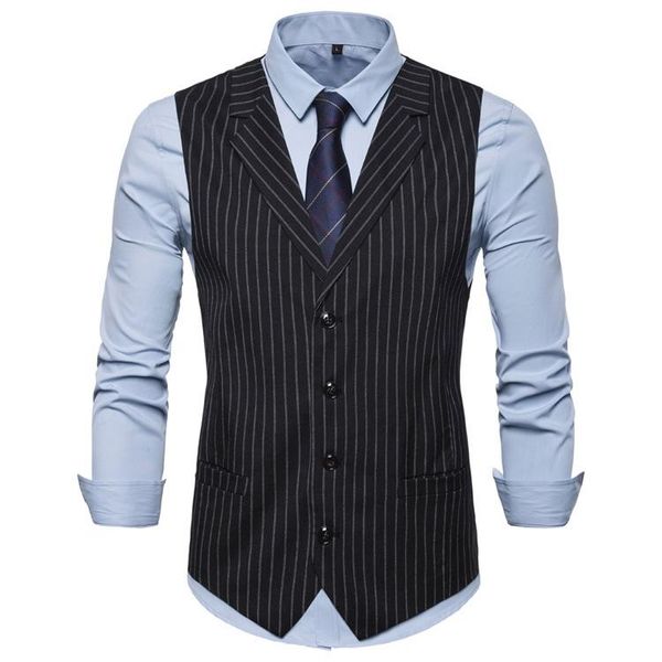 men's vests ouma striped suit vest business slim fit evening single-breasted plus-sized, Black;white 
men's vests ouma striped suit vest business slim fit evening single-breasted plus-sized, Black;white