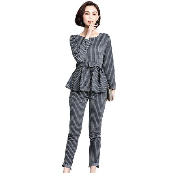women's two piece pants l-5xl plus size 2021 spring autumn loose o-neck stripes business office lady two-piece suit nw1053, White
women's two piece pants l-5xl plus size 2021 spring autumn loose o-neck stripes business office lady two-piece suit nw1053, White