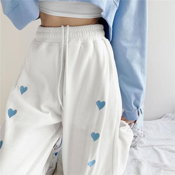 fashion high waist straight womens pant trousers solid color casual korean loose elastic pantalones style joggers, Black;white
fashion high waist straight womens pant trousers solid color casual korean loose elastic pantalones style joggers, Black;white