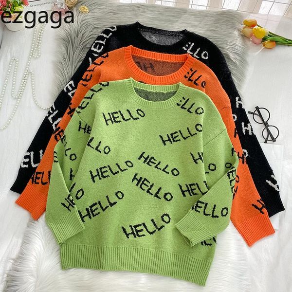 women's sweaters ezgaga women sweater autumn winter 2021 vintage letter printed female loose outwear o-neck knitted long sleeve pullove, White;black
women's sweaters ezgaga women sweater autumn winter 2021 vintage letter printed female loose outwear o-neck knitted long sleeve pullove, White;black