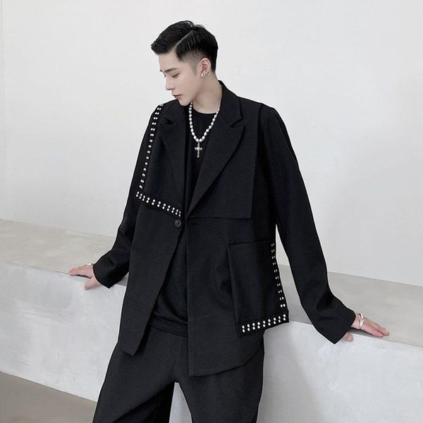stage clothing men asymmetric rivet decoration casual loose suit blazers jacket male harajuku streetwear punk gothic coat men's suits &, White;black
stage clothing men asymmetric rivet decoration casual loose suit blazers jacket male harajuku streetwear punk gothic coat men's suits &, White;black