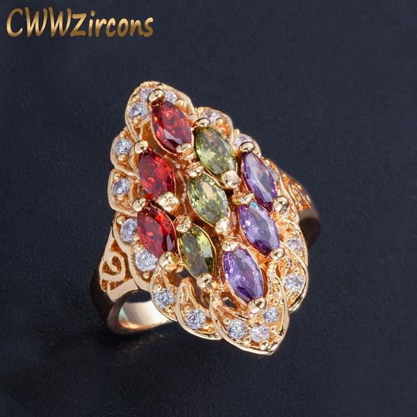 cwwzircons vintage antique design multi cubic zirconia crystal large yellow gold finger rings for women jewelry accessories r049 cluster, Golden;silver
cwwzircons vintage antique design multi cubic zirconia crystal large yellow gold finger rings for women jewelry accessories r049 cluster, Golden;silver