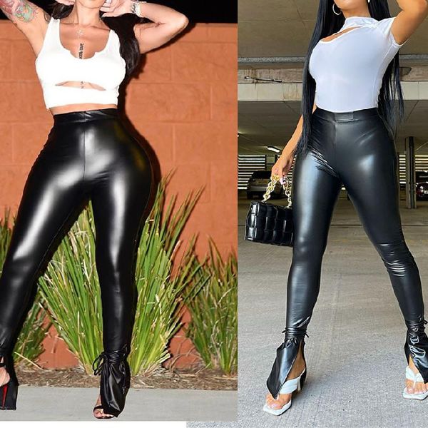 women's pants & capris female micro flared casual side split pu leather trousers solid color high waist leggings long skinny, Black;white
women's pants & capris female micro flared casual side split pu leather trousers solid color high waist leggings long skinny, Black;white