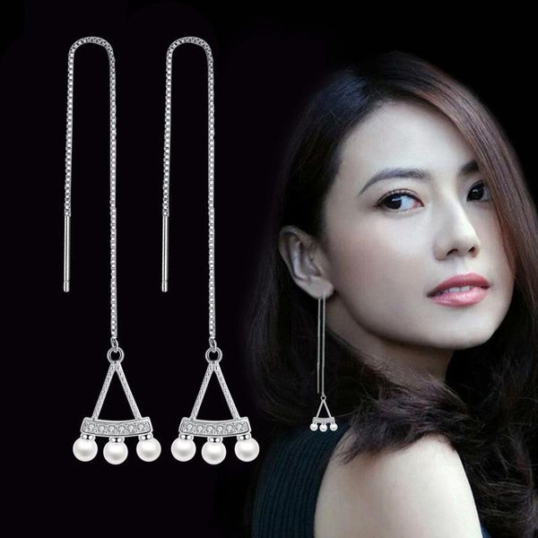 dangle & chandelier 925 sterling silver women's fashion jewelry zircon pearl tassel white line medium and long earrings temperament r
dangle & chandelier 925 sterling silver women's fashion jewelry zircon pearl tassel white line medium and long earrings temperament r